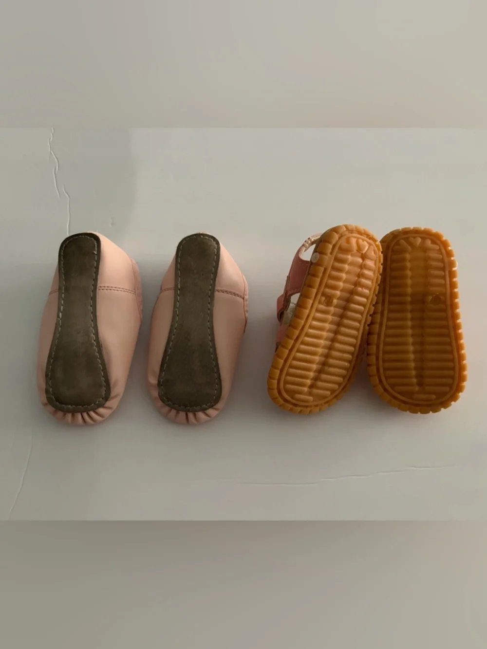 Danskin Kids Blush Ballet Flat and Dusty Rose Hook-and-Loop‎ Squeaky Sandal Set